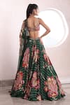 Shop_Mahima Mahajan_Green Organza Embellished Mirror Sweetheart Yuna Floral Print Lehenga Set _at_Aza_Fashions