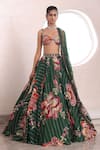 Mahima Mahajan_Green Organza Embellished Mirror Sweetheart Yuna Floral Print Lehenga Set _Online_at_Aza_Fashions