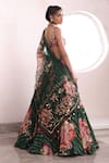 Shop_Mahima Mahajan_Green Organza Embellished Mirror Sweetheart Yuna Floral Print Lehenga Set _Online_at_Aza_Fashions