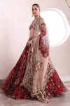 Buy_Mahima Mahajan_Red Organza Embellished Mirror Round Thiya Floral Jaal Print Lehenga Set _Online_at_Aza_Fashions