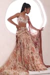 Buy_Mahima Mahajan_Beige Lurex Chiffon Embellished Anyasha Floral Print Trail Lehenga Set _Online_at_Aza_Fashions