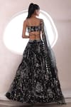 Shop_Mahima Mahajan_Black Organza Embellished Sequin Sweetheart Fiza Jaal Print Lehenga Set _at_Aza_Fashions