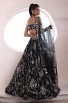 Shop_Mahima Mahajan_Black Organza Embellished Sequin Sweetheart Fiza Jaal Print Lehenga Set _Online_at_Aza_Fashions