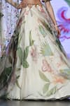 Buy_Mahima Mahajan_Ivory Organza Embellished Shimona Blossom Print Cut-out Lehenga Set _Online_at_Aza_Fashions