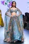 Buy_Mahima Mahajan_Grey Organza Embellished Sequin Tamanna Floral Print Flowy Lehenga Set _at_Aza_Fashions