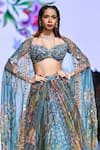 Mahima Mahajan_Grey Organza Embellished Sequin Tamanna Floral Print Flowy Lehenga Set _Online_at_Aza_Fashions