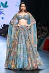 Buy_Mahima Mahajan_Grey Organza Embellished Sequin Tamanna Floral Print Flowy Lehenga Set _Online_at_Aza_Fashions