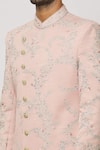 Buy_Aryavir Malhotra_Pink Sherwani Art Silk Embroidered Floral Vine Set 