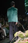 Shop_Varun Bahl_Green Velvet Embroidered Cutdana Jacket Trouser Set _at_Aza_Fashions