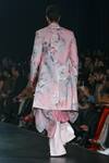 Shop_Varun Bahl_Pink Sherwani Velvet Printed Floral Trouser Set _at_Aza_Fashions