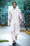 Buy_Varun Bahl_Ivory Sherwani Suiting Printed Floral Trouser Set  _at_Aza_Fashions