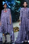 Buy_Varun Bahl_Purple Milky Organza Printed And Embroidered Bloom Asymmetric Dress  