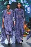 Varun Bahl_Purple Lurex Printed And Embroidered Bloom Asymmetric Cape Set _Online_at_Aza_Fashions