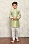 Petite Pomme_Green Cotton, Silk Plain Kurta _Online_at_Aza_Fashions