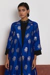 Buy_Shorshe Clothing_Black Dress Raw Silk Woven Floral Asymmetric With Banarasi Brocade Jacket 