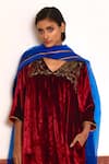 Shop_Shorshe Clothing_Blue Organza Embellished Lace Dupatta _at_Aza_Fashions