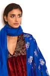 Shop_Shorshe Clothing_Blue Organza Embellished Lace Dupatta _Online_at_Aza_Fashions