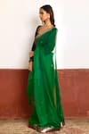 Shop_Shorshe Clothing_Green Silk Organza Hand Embroidered And Woven Sequin Thread & Saree _at_Aza_Fashions