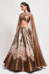 Aisha Rao_Gold Tissue And Tulle Embellished Floral Mirage Lehenga Cape Set  _Online_at_Aza_Fashions