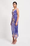 Buy_Aisha Rao_Purple Velvet Embellished Floral Sweetheart Neck Synergy Dress _Online_at_Aza_Fashions