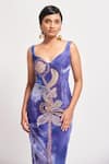 Shop_Aisha Rao_Purple Velvet Embellished Floral Sweetheart Neck Synergy Dress _Online_at_Aza_Fashions