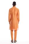 Shop_Aisha Rao_Orange Silk Embroidered Sequins Oasis Kurta And Pant Set  _at_Aza_Fashions