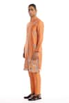 Aisha Rao_Orange Silk Embroidered Sequins Oasis Kurta And Pant Set  _Online_at_Aza_Fashions