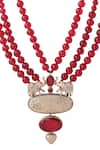 Buy_Cosa Nostraa_Red Embellished Fortune Elephant Carved Pendant Mala _Online_at_Aza_Fashions