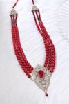 Shop_Cosa Nostraa_Red Embellished Magic Of Layered Mala _at_Aza_Fashions