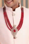 Cosa Nostraa_Red Embellished Magic Of Layered Mala _Online_at_Aza_Fashions