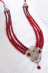 Shop_Cosa Nostraa_Red Embellished Pride Of Kings Mala _at_Aza_Fashions