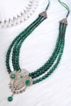 Shop_Cosa Nostraa_Green Embellished Pride Layered Mala _at_Aza_Fashions