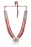 Buy_Cosa Nostraa_Red Embellished Power Of Prince Layered Mala _Online_at_Aza_Fashions