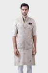 Raghavendra Rathore Jodhpur Beige Silk Embroidery The Interspersed Waitcoat Online at Aza Fashions Raghavendra Rathore Jodhpur_Beige Silk Embroidery The Interspersed Waitcoat _Online_at_Aza_Fashions