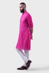 Buy_Raghavendra Rathore Jodhpur_Pink Silk Sequins, Embroidery Tulia And Thread Kurta _Online_at_Aza_Fashions