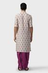 Shop_Raghavendra Rathore Jodhpur_Off White Modal Sequins, Embroidery Panch Mahal Damask Kurta _at_Aza_Fashions
