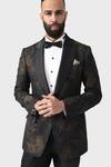 Buy_Raghavendra Rathore Jodhpur_Blue Wool Woven Abstract The Pollock Tuxedo Jacket _Online_at_Aza_Fashions
