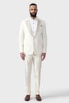 Buy_Raghavendra Rathore Jodhpur_Off White Suiting Embroidered Collar Sequin The Gatsby Tuxedo _at_Aza_Fashions