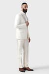 Buy_Raghavendra Rathore Jodhpur_Off White Suiting Embroidered Collar Sequin The Gatsby Tuxedo _Online_at_Aza_Fashions