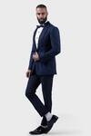 Buy_Raghavendra Rathore Jodhpur_Blue Wool Woven Jacquard The Abstract Tuxedo _at_Aza_Fashions