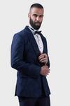 Raghavendra Rathore Jodhpur_Blue Wool Woven Jacquard The Abstract Tuxedo _Online_at_Aza_Fashions