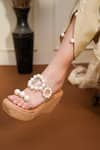 Shop_THE EPISODE_White Embellished Full Mood Pearl Wedges _Online_at_Aza_Fashions