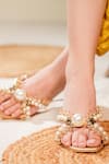 THE EPISODE_Gold Embellished Pearl Strap Heels _Online_at_Aza_Fashions