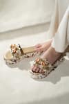 THE EPISODE_Gold Embellished Charm Strap Platform _Online_at_Aza_Fashions