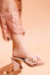 THE EPISODE_Peach Embellished Gracious Pearl Cluster Strap Heels _Online_at_Aza_Fashions