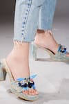 THE EPISODE_Blue Embellished Savage Denim Strap Heels _at_Aza_Fashions