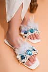 Buy_THE EPISODE_Blue Embellished Sky Storm Jewel Flats _Online_at_Aza_Fashions