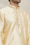 Shop_Arihant Rai Sinha_Cream Silk Blend Embroidery Mirror Plumeria Placket Kurta Set _Online_at_Aza_Fashions