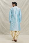 Shop_Arihant Rai Sinha_Sky Blue Kurta Silk Blend Embroidered Thread With Dhoti Pant _at_Aza_Fashions