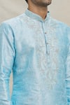 Shop_Arihant Rai Sinha_Sky Blue Kurta Silk Blend Embroidered Thread With Dhoti Pant _Online_at_Aza_Fashions